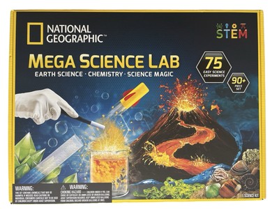 NEW NATIONAL GEOGRAPHIC Mega Science Lab - 75 Experiments - 90 Pieces - S.T.E.M.