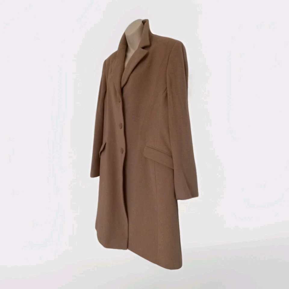 Vintage 80s 90s DOROTHY PERKINS Wool Rich Camel/Beige Coat size 20 UK-Made in UK - Image 4 of 4