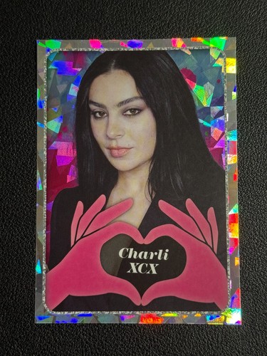 2025 Panini Pop Stars! Sticker Charli XCX #155 Cracked Ice
