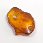 Baltic Amber Pendant Amulet With Hole Brown Cognac Natural Stone Gemstone 1359