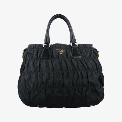 #ad #ad Used Prada Gathered Black Nylon 204 $483.60