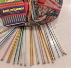 Vintage Knitting Lot 19 Sets Of Needles, Bag For Yarn And Needles, Mitten Book — photo 4