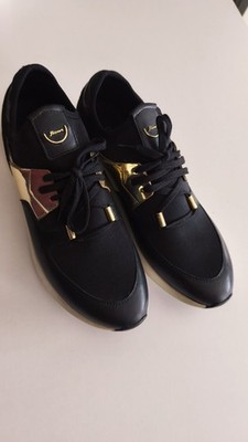 Damen Sneaker Sioux Leder/mesh schwarz gold breite G Luxus 42 Komfort Streetwear