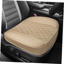 Leather Front Car Seat Cover, Anti-Slip Car Seat Bottom Covers, Full Beige