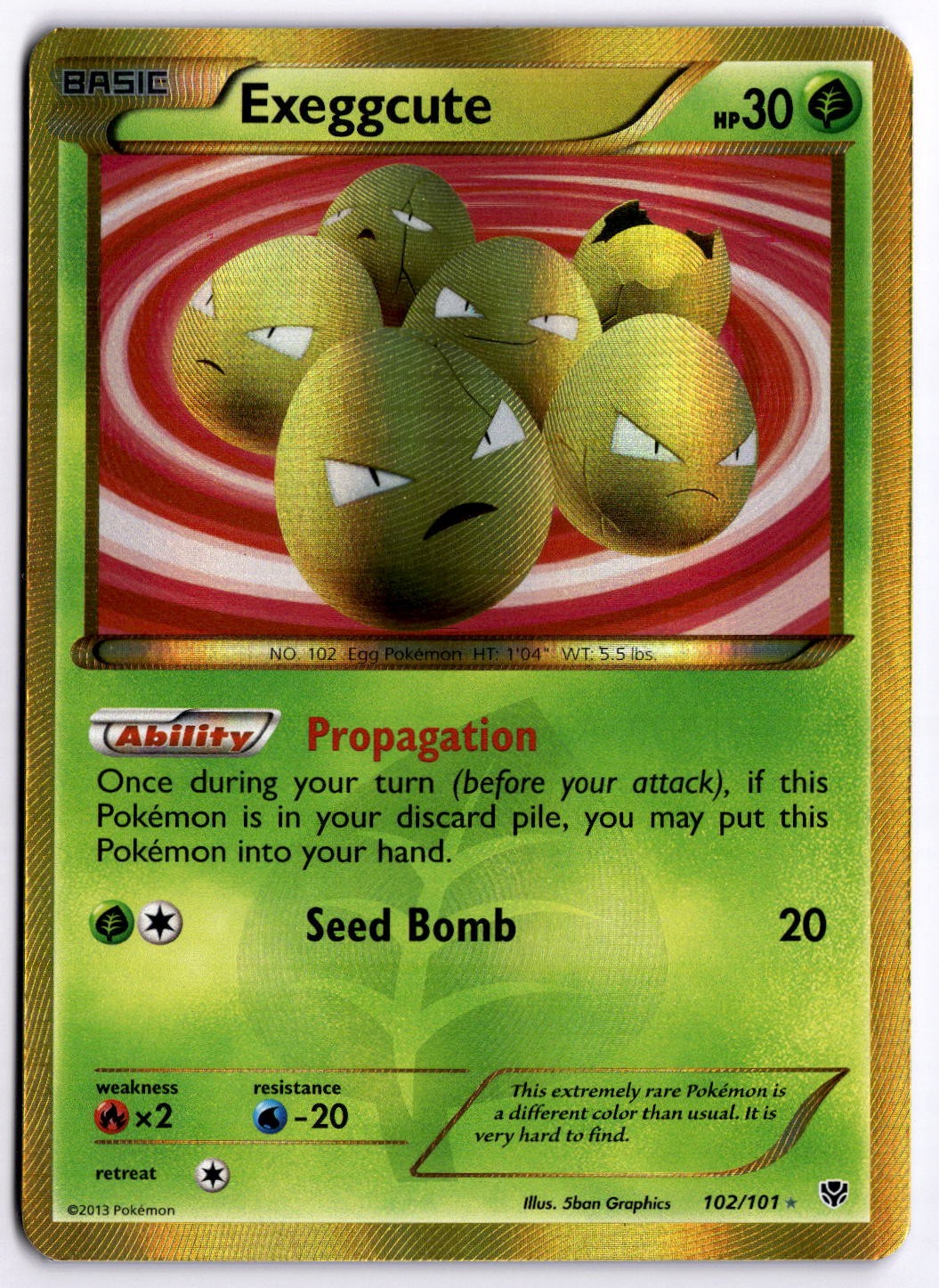Exeggcute (102 Secret Rare) Secret Rare Plasma Blast 102/101 NM