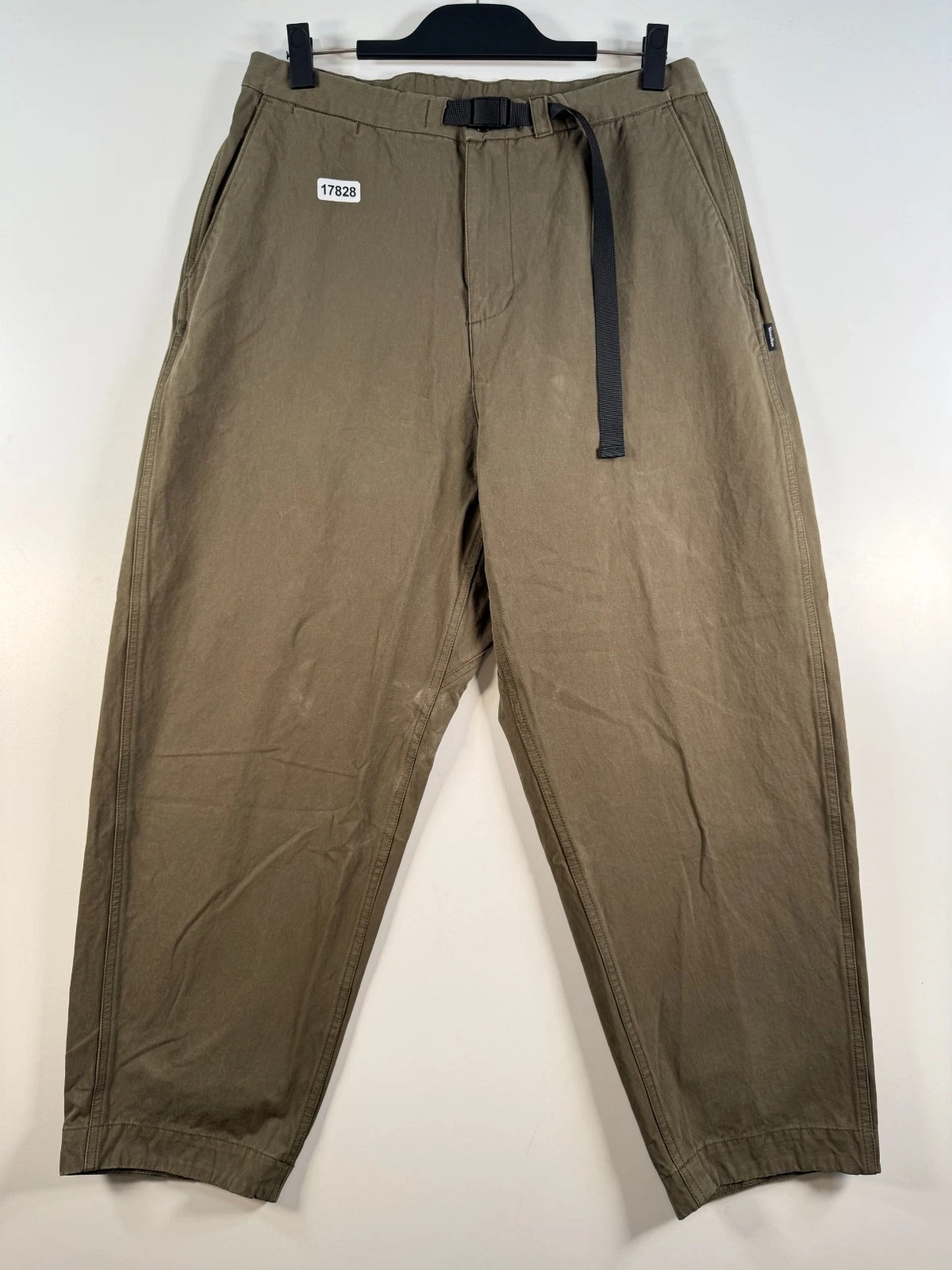 Vavues Store Mens Baggy Fit Belted Utility Hiking Pants Green Sz Large 16x26.5