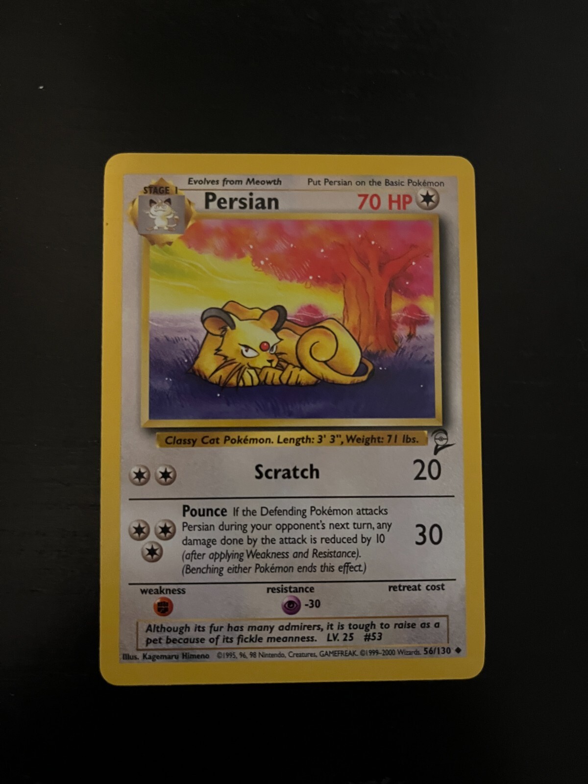 Pokemon TCG Persian 56/130 Base Set 2 Uncommon NM