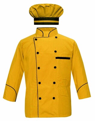 Chef Coat with Cap Full Sleeve Double Breasted Jacket Kitchen