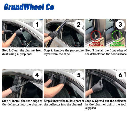 Sun Rain Visors Wind Rain Guards for 2020-2025 Ford Explorer - 第 4/9 張圖片