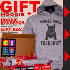French Bulldog Frenchie Parlez-vous Francais Hoodie Gift Pack Super Soft Fabric