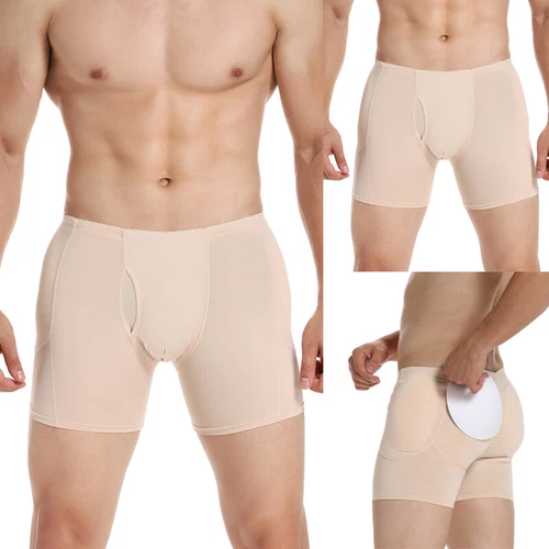 Herren gepolstert Body Shaper Höschen Po-Lifter Booty Hüftverstärker Bodyshort Unterwäsche - Bild 16 von 37