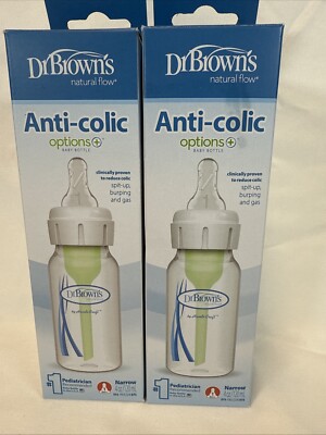 NEW Lot Of 2 Dr Brown s Anti-Colic Options Baby Bottle 4oz.
