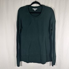 Athleta Sweater Women's Small Solid Green Long Sleeve Crew Neck Modal Blend