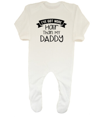I've Got More Hair than my Daddy Jungen Mädchen Baby Schlafanzug mitwachsend