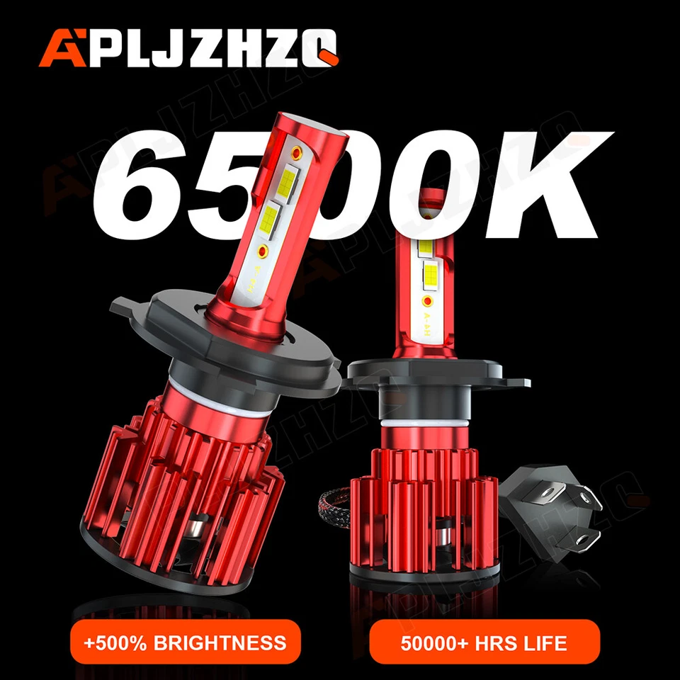 9003 H4 LED Headlight Bulbs High Low Beam For Nissan NP300 Cab Pickup 2009-2020 - Image 2 of 4