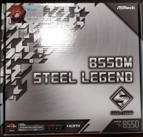 Used ASRock B550M Steel Legend AMD Soket AM4 B550 Micro ATX Motherboard