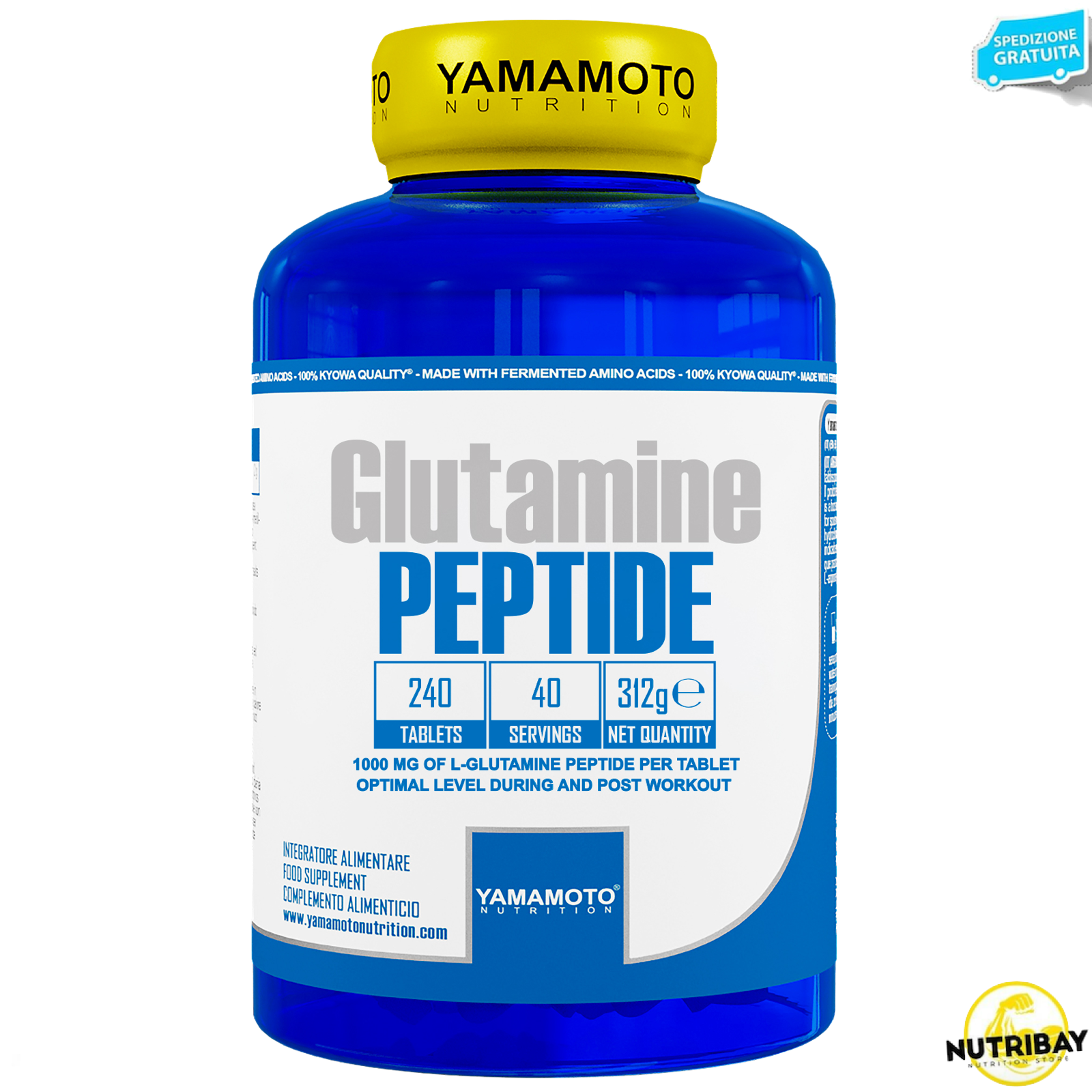 Glutamine PEPTIDE di YAMAMOTO NUTRITION 240 compresse di Glutammina