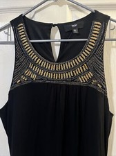 BEADED TANK DRESS MOSSIMO XL SPANDEX RAYON LITTLE BLACK SEXY DRESS FULLY LINED