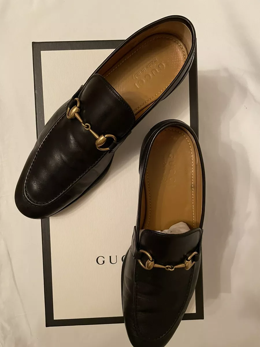 Shop Gucci Jordaan Leather Loafers