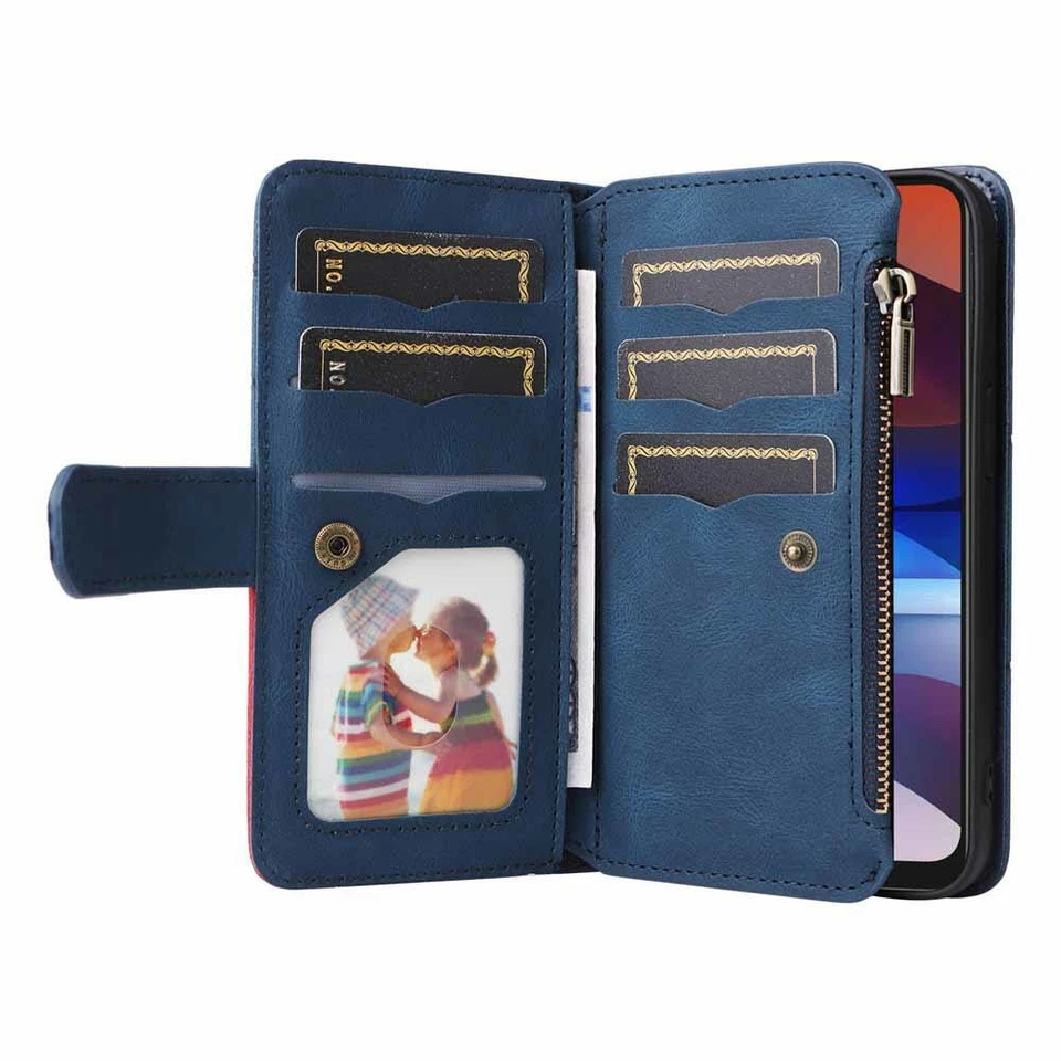 For Motorola Moto G Power 2021 G Play G20 Wallet Card Holder Leather Case Cover - Image 3 of 4
