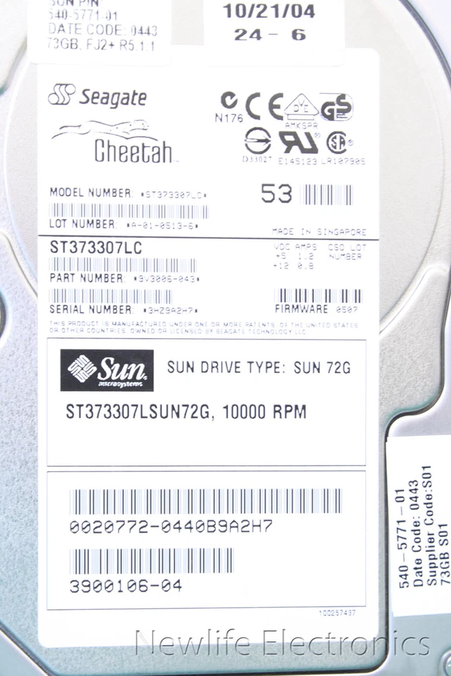 Sun Microsystems 3900106-04 72GB 10,000 RPM 3.5 Pollici Ultra320 SCSI HDD - Immagine 3 di 4