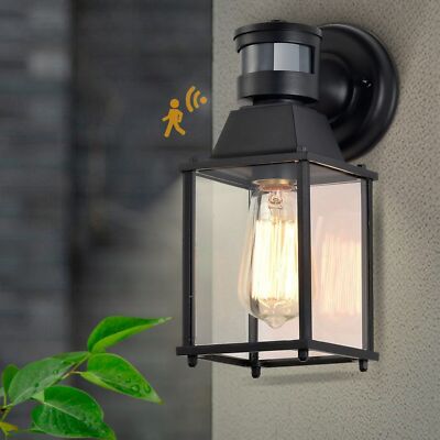 Porch Lights Outdoor Motion Sensor Outdoor Wall Light Fixtures Black 1-Light