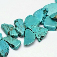 Dyed Natural Turquoise Beads Nuggets Turquoise 18 24x28 36x5 6mm Hole 1 5 pcs