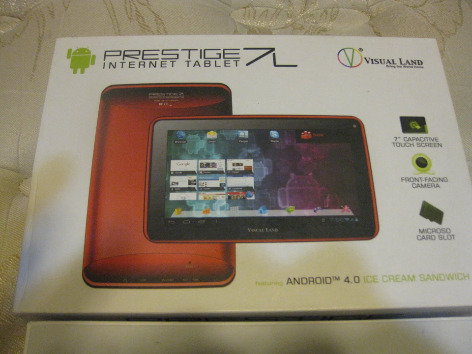 Visual Land Prestige 7L 7" Android Tablet with 8GB Memory RED NIB 4.1 Jelly Bean - Image 2 of 4