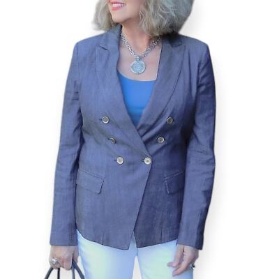 Ladies Jackets White House Black Market Jean Jacket WHBM White House Black  Market Chambray Denim Jacket Double