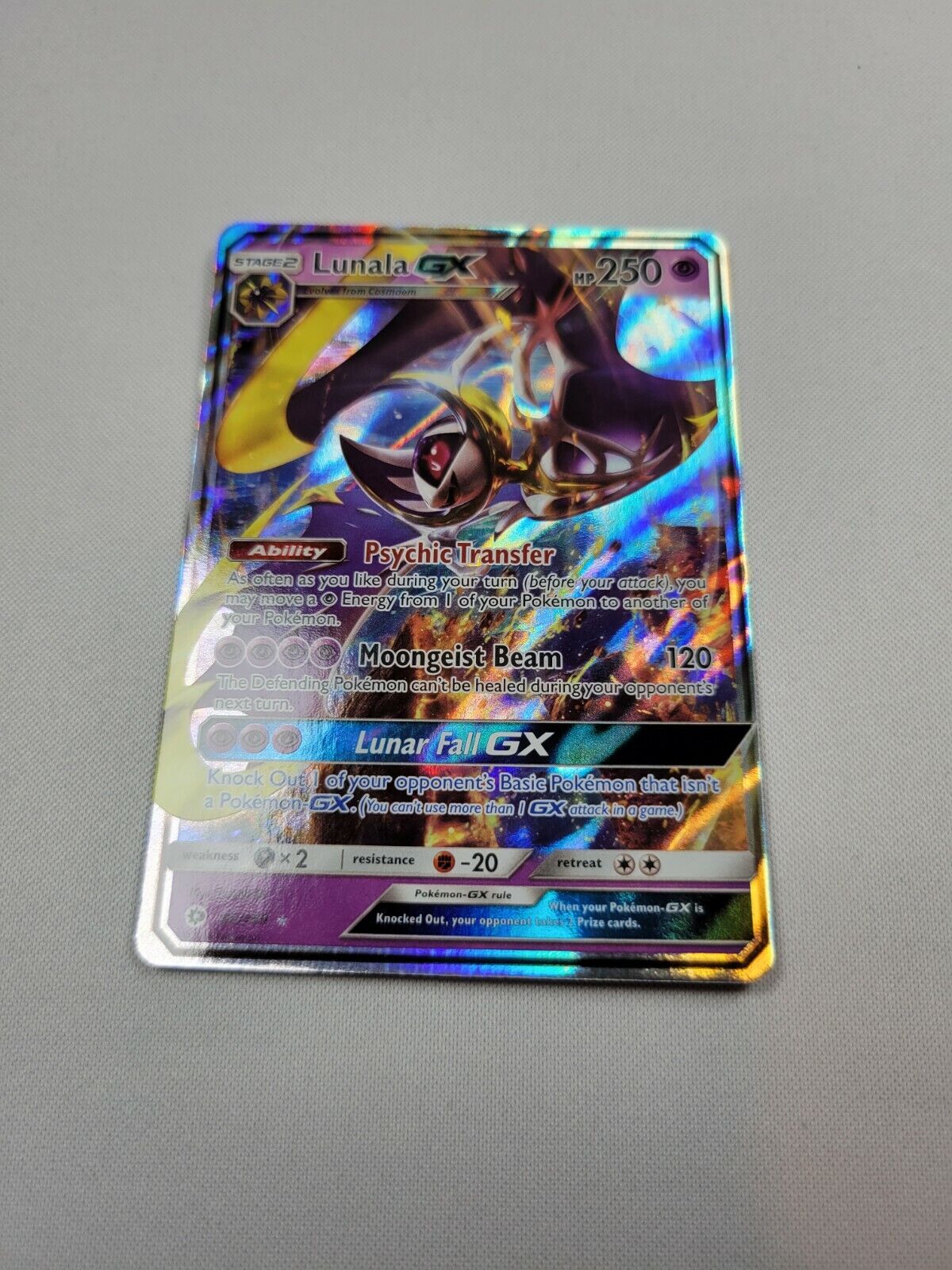  Pokemon Sun & Moon Base Set Ultra Rare Holo Lunala-GX #66 :  Toys & Games