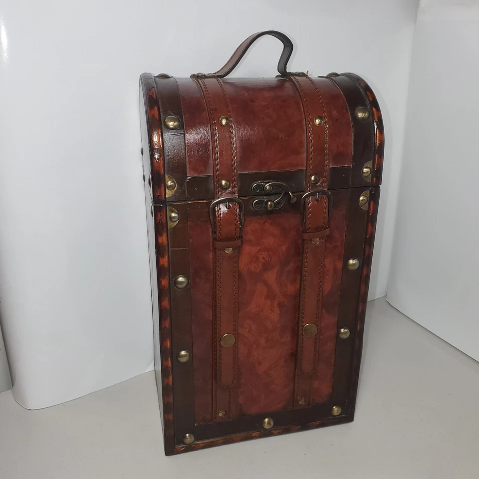 Twine Chateau Dos Botellas Estilo Antiguo Caja de Vino Marrón Decoración del Hogar, Nuevo Foto 2 de 4