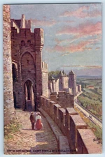 Aude Occitanie France Postcard City of Carcassonne Front Gate c1910 Tuck Art