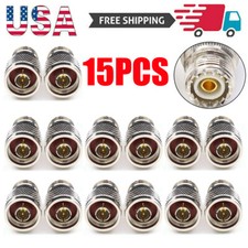 15Pcs N-Type Male Plug to SO-239 UHF Female Jack RF Adapter Barrel Connector