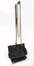 beaded evening chain Fully Beaded Evening Purse with Zipper Top and Gold Chain Strap — listing 6