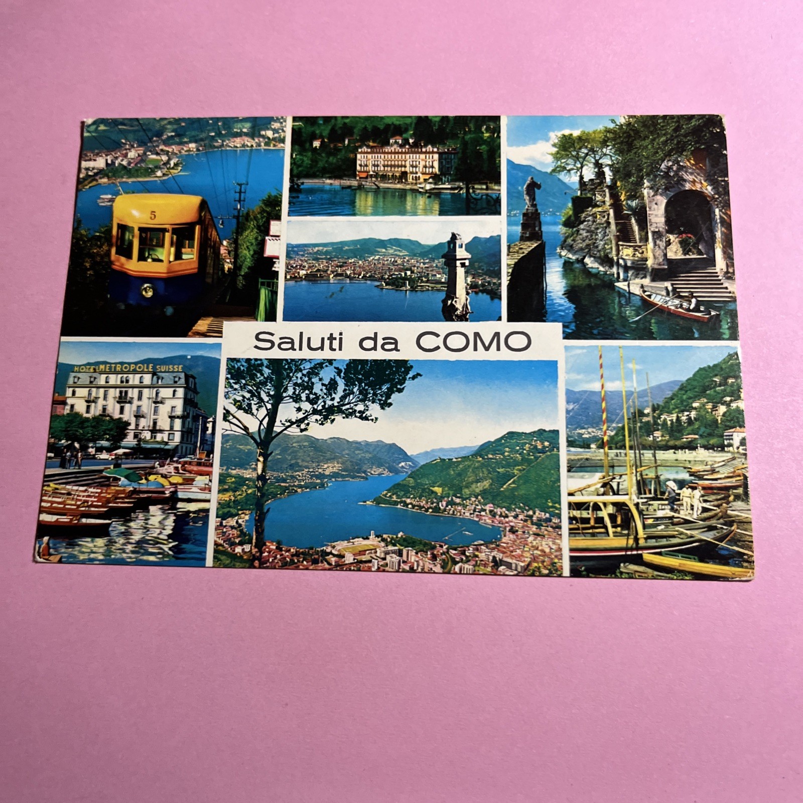 CARTOLINA A COLORI COLLEZIONE - SALUTI DA COMO - VIAGGIATA - CARTE POSTALE