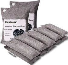Marsheepy 12 Pack Bamboo Charcoal Shoe Deodorizer Bags, Activated 12Pack 
