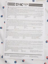 Emhar Lockheed F-94C Starfire 1/72nd Scale Instruction Sheet
