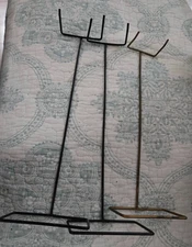 Vintage Barbie Ken Allan doll stand lot metal 9" & gold 8.5" stands