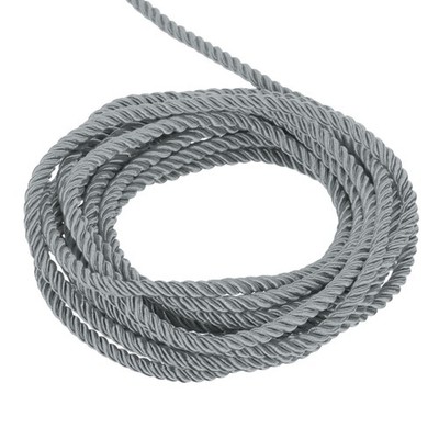 Twisted Cord Trim, 5 Yard 5mm 3-Ply Twine Braided Rope Thread,Grey