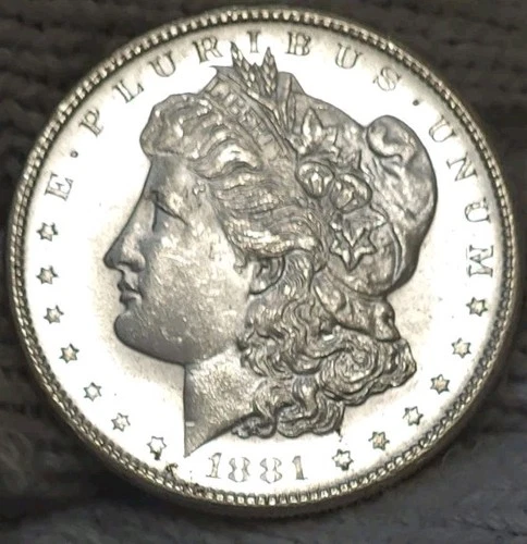 1881-s Morgan Silver Dollar Brilliant Uncirculated Cameo With Mirrors