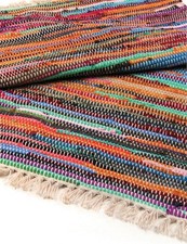 Decorative 155 x 90cm Luxury Rag Rug - Natural