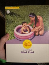 Sun Squad Inflatable Mini Pool 27 in Round Pink Purple 3 Rings