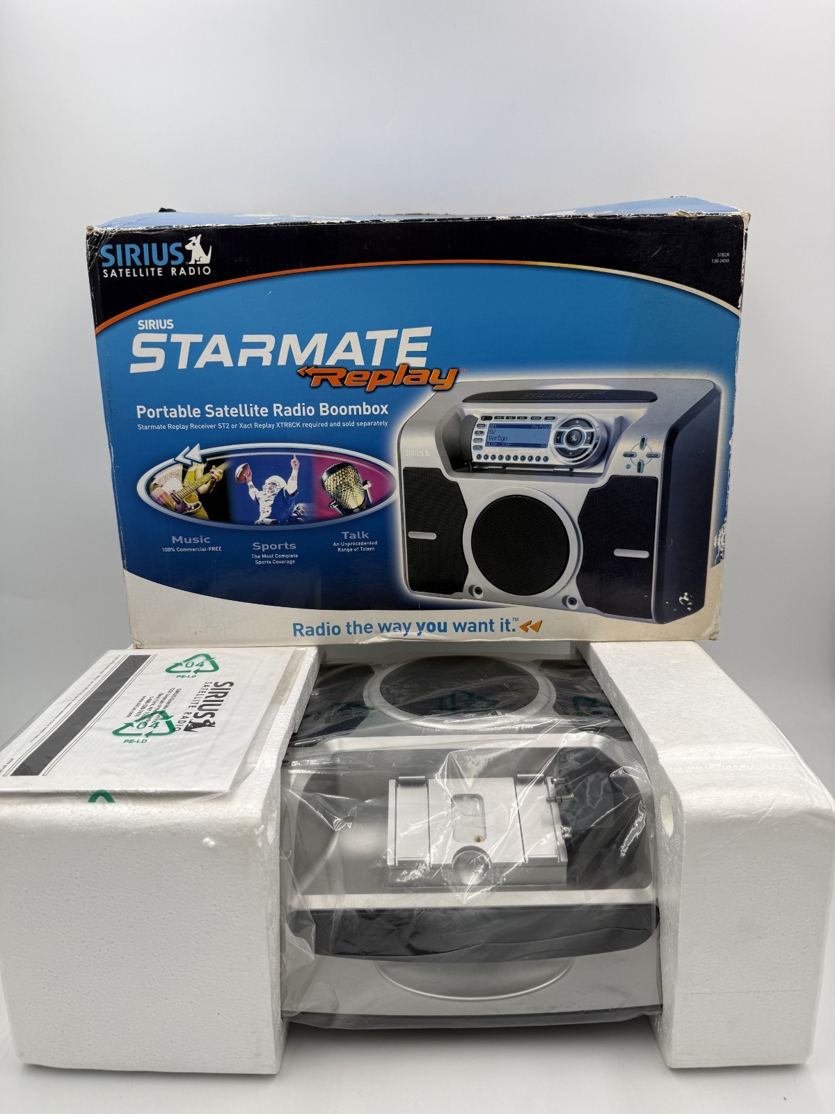 SiriusXM Satellite Radio Starmate Replay Boombox ST-B2 *NEW*