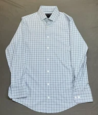 Mizzen+Main Shirt Mens Small Trim Fit Performance Stretch Plaid Button Down