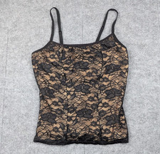 TLC Lace Cami Womens Medium 90s Gothic Whimsigoth Fairy Dark Romantic Y2K Sheer