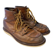 RED WING Classic Moc 6" Lace Up Heritage Leather Boots 1907 Mens 8.5 D Brown