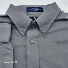 Bill Blass Premium Gray Wrinkle Free Button Down Long Sleeve Dress Shirt SZ- L