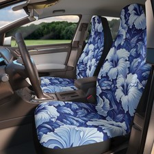 2pc Tropical Hibiscus Hawaiian Floral Universal Protector Car Seat Covers Set