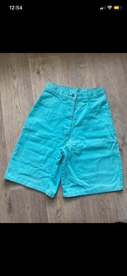 Vintage C&A Fade Out Bermuda Shorts 36 Türkis Mint High Waist 100% Baumwolle