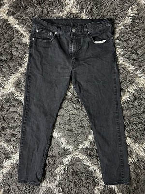 Levis 512 Slim Taper Jeans Mens 33x30 Faded Black Dark Gray Denim Pants Red Tab